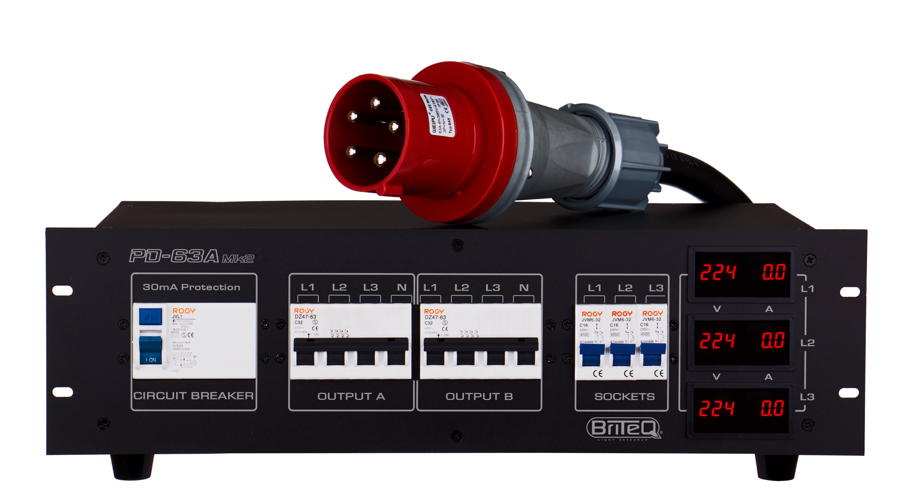 This 3-phase power distributor is designed to improve safety in both mobile, rental and fixed installations.