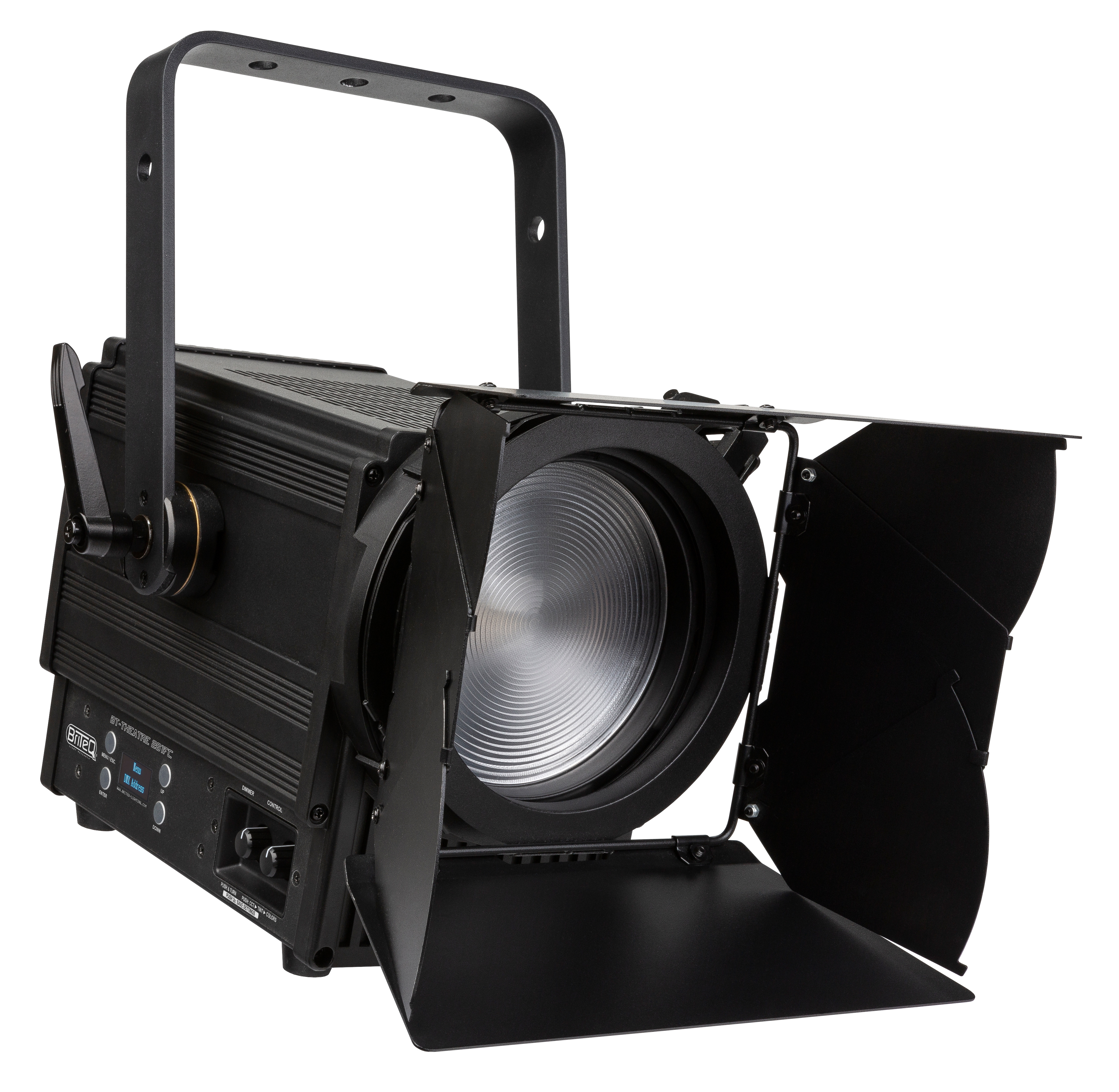A powerful ǣ6 in 1 FULL COLOR LED theater Fresnel with manual 15- ~ 50- zoom