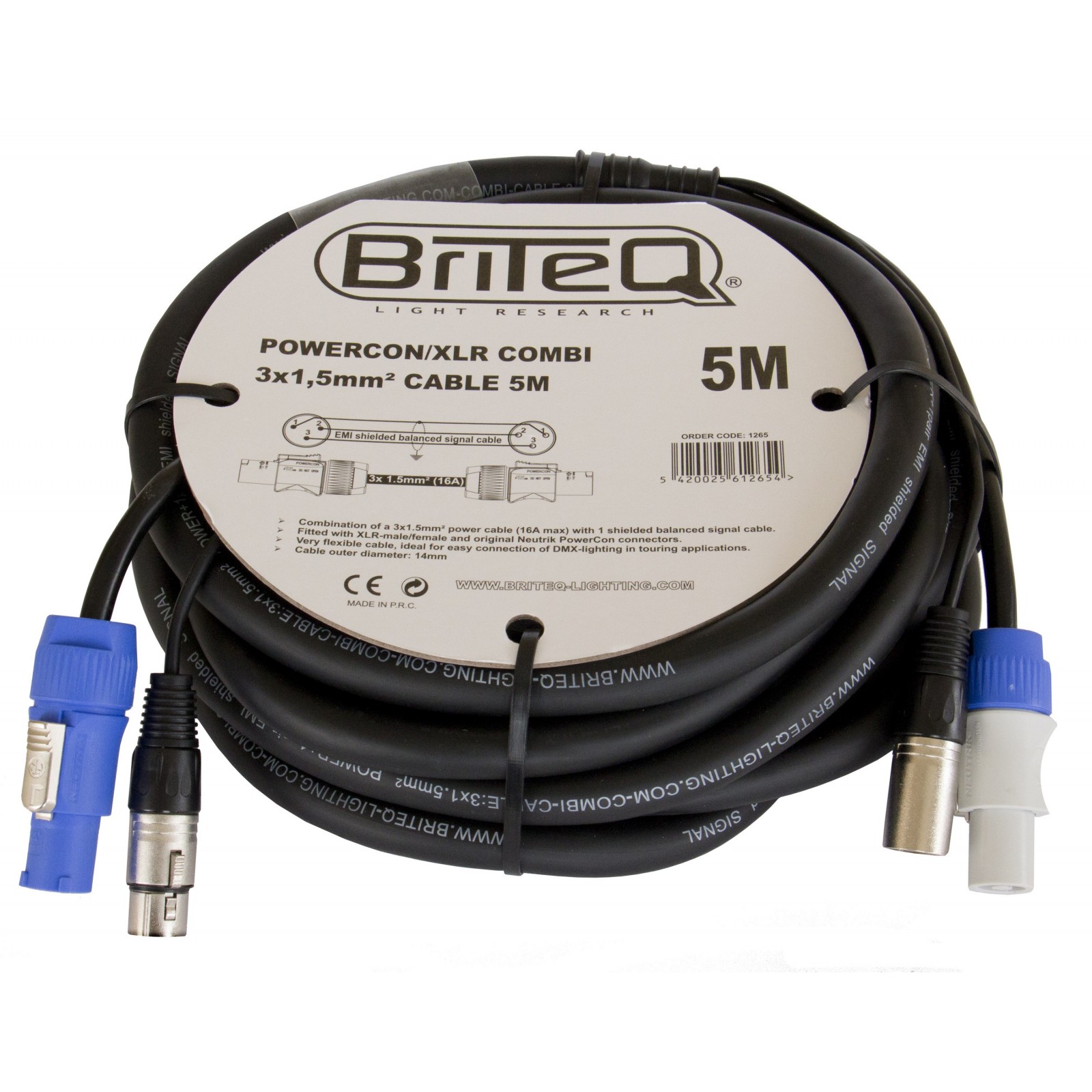 Briteq - POWERCABLE-3G2,5-5M-F - Rallonge électrique