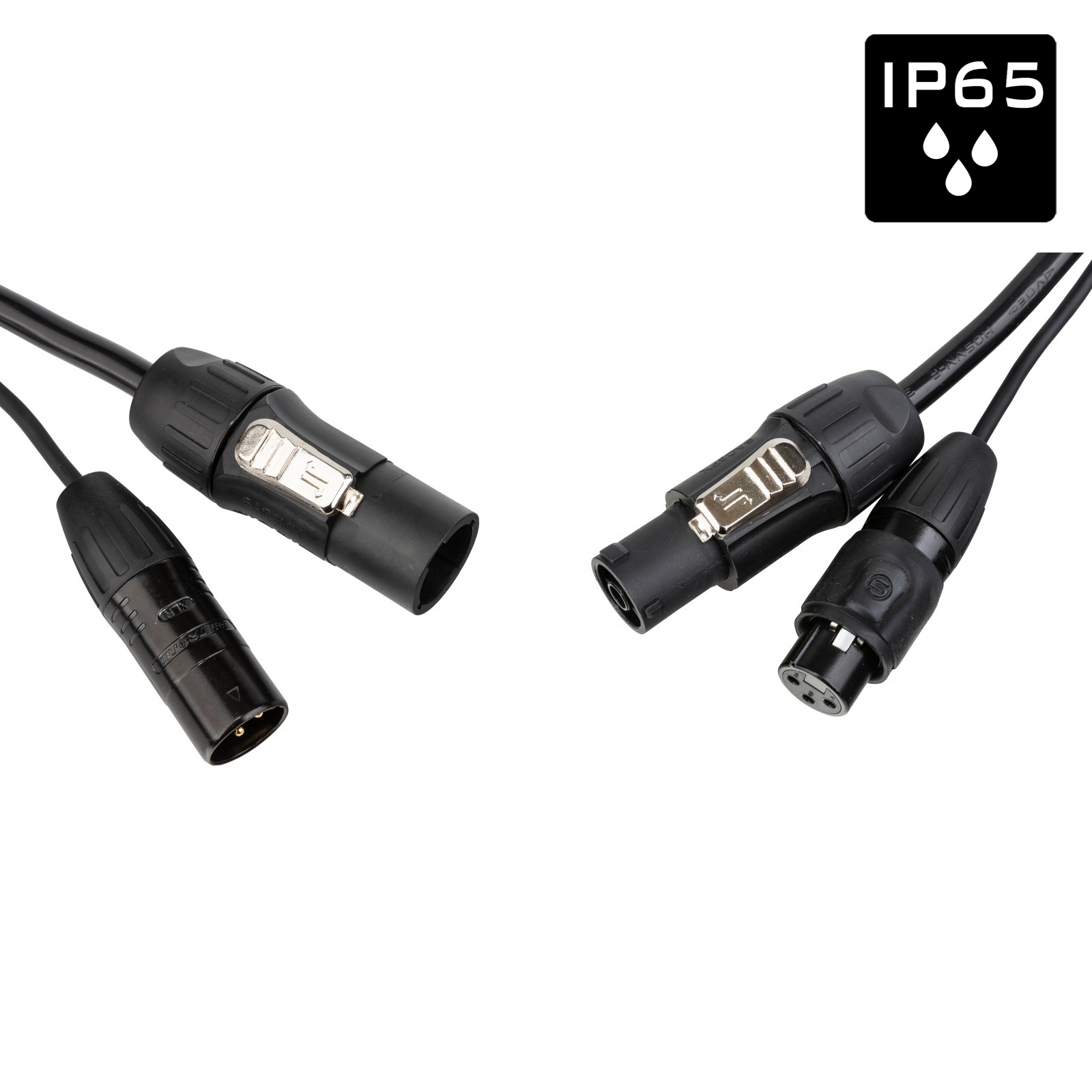 IP65 Outdoor combi cable with Seetronic XLR 3pin and True1 compatible connectors - Length 10m