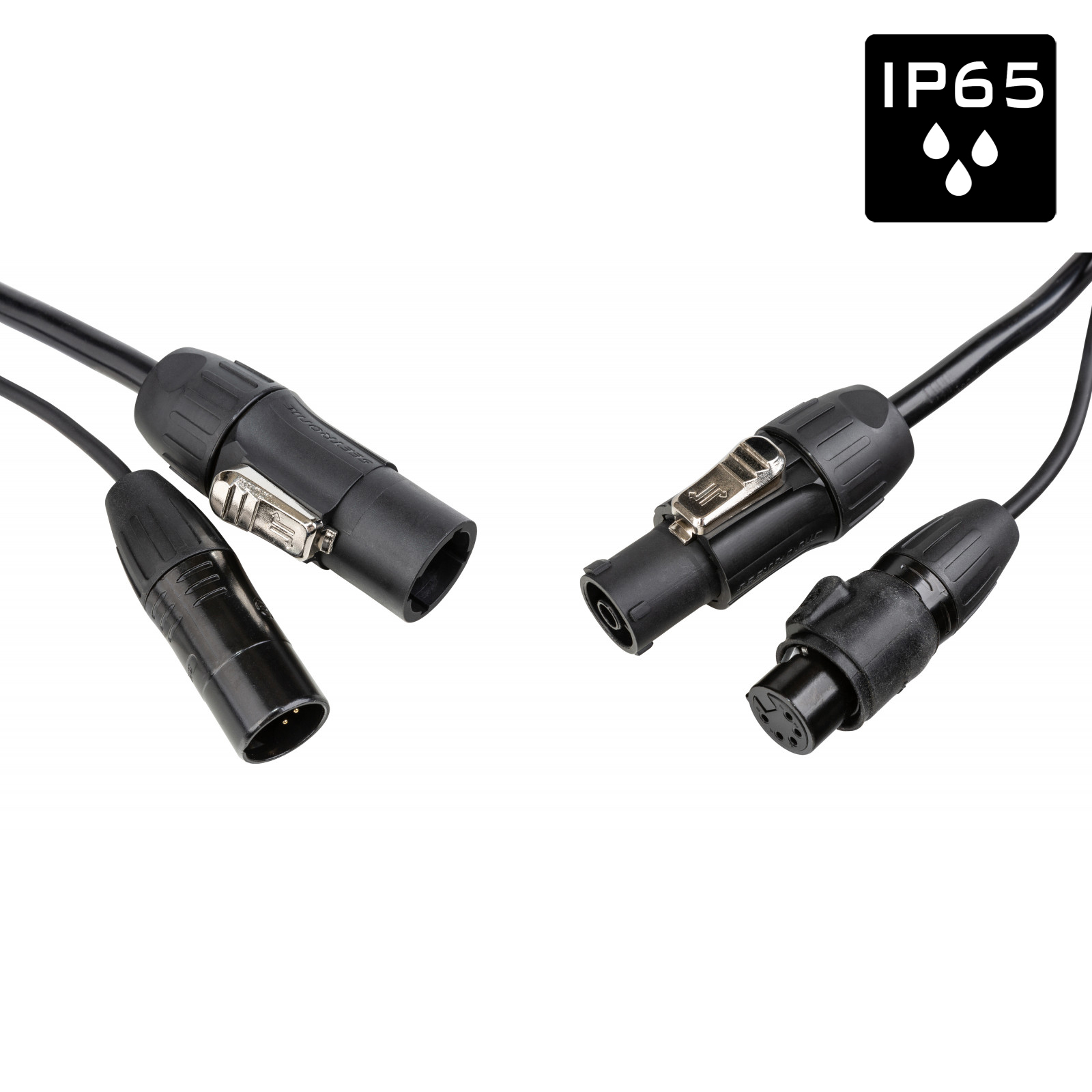 IP65 Outdoor combi cable with Seetronic XLR 5pin and True1 compatible connectors - Length 10m
