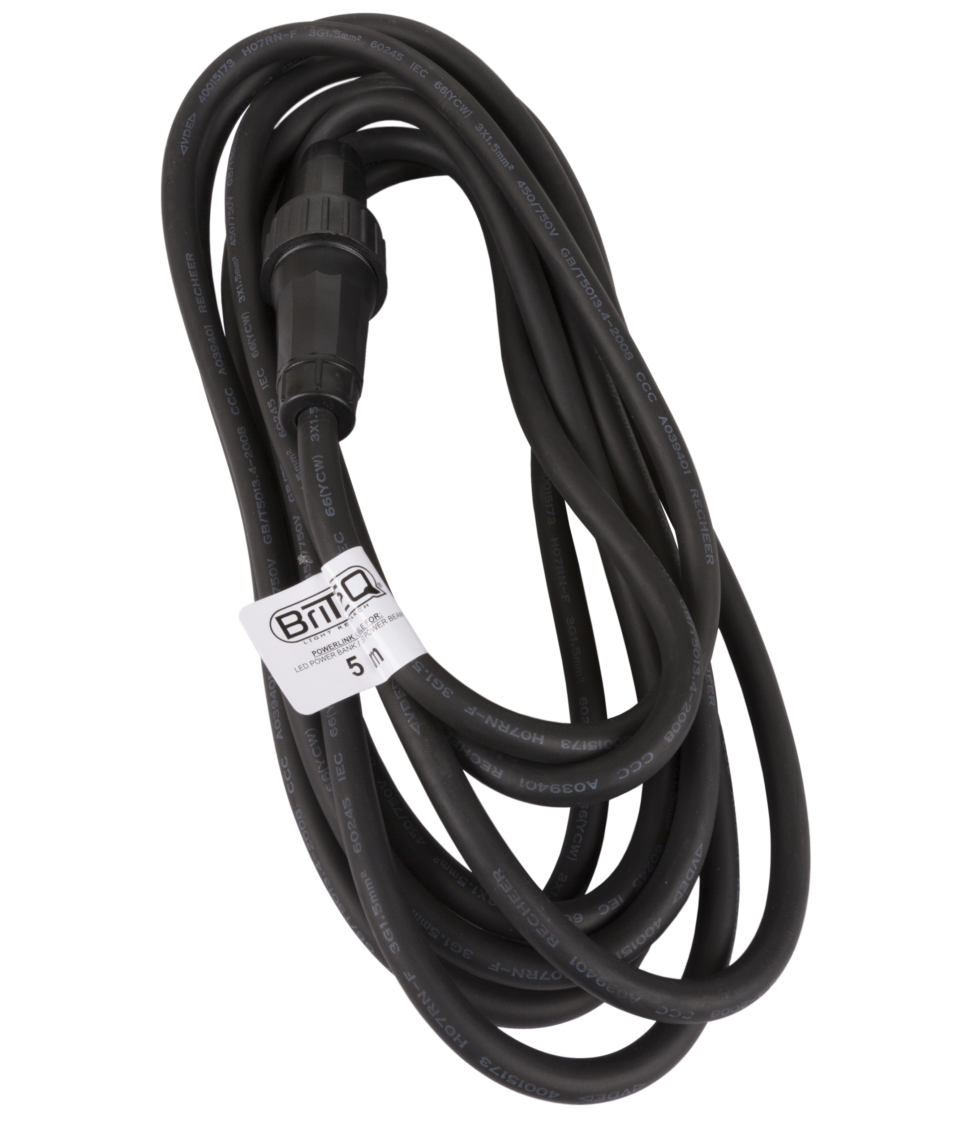 IP-rated power cable for permanent outdoor installation - 5m