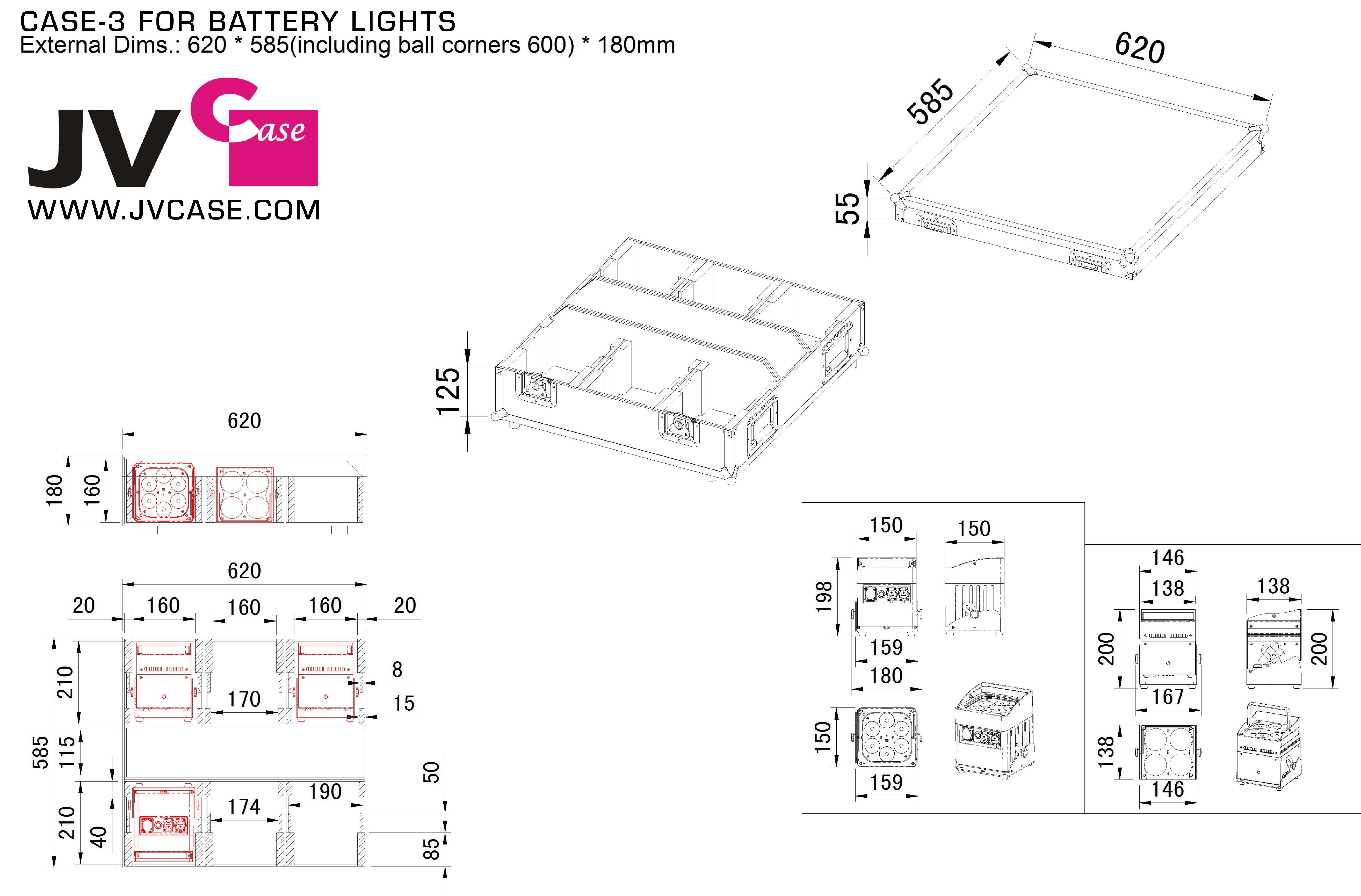CASE-3 FOR BATTERY LIGHTS - Dimensions